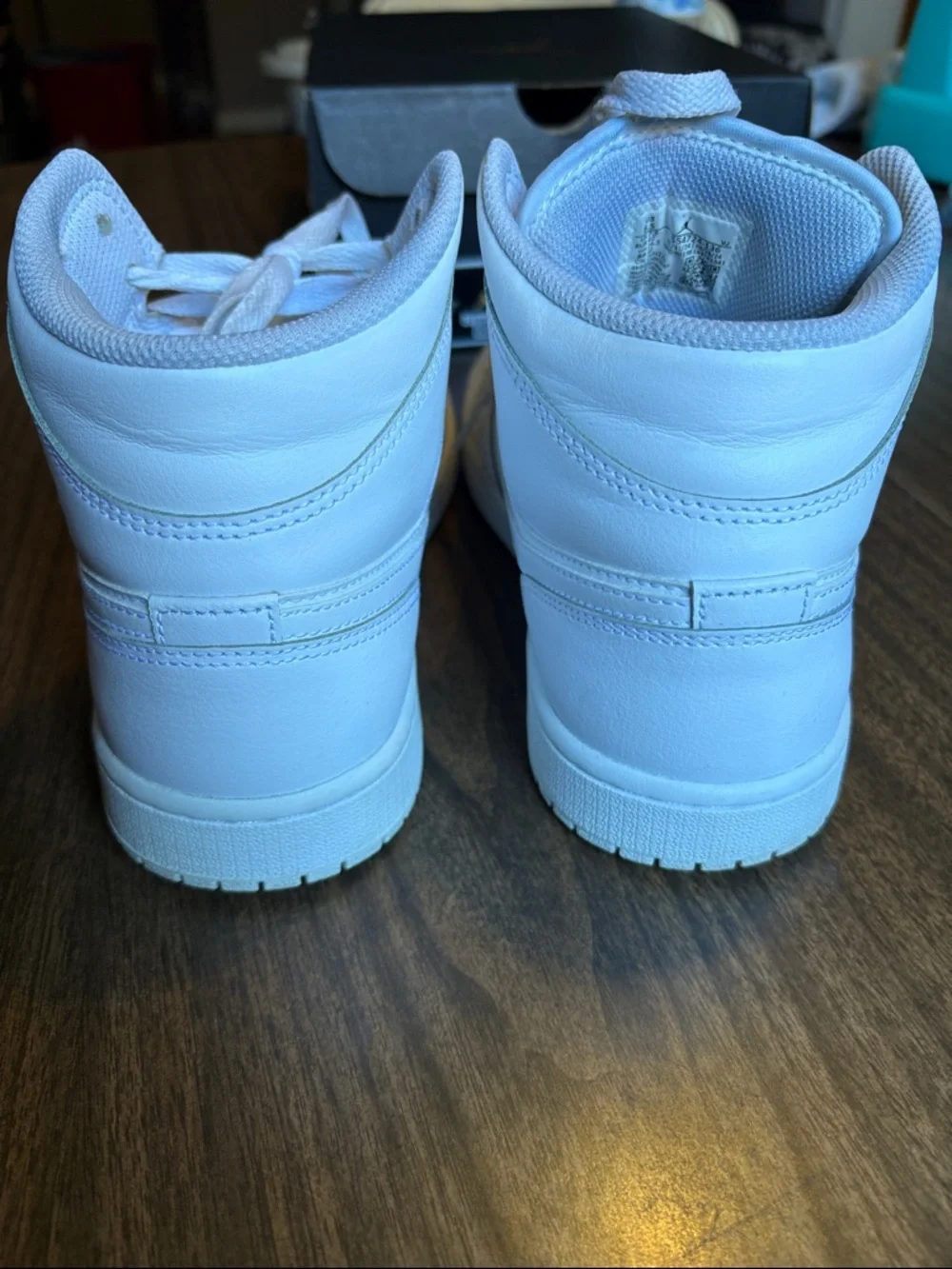 Nike Air Jordan 1 Mid Size 8.5 Triple White Colorway High Top Shoes